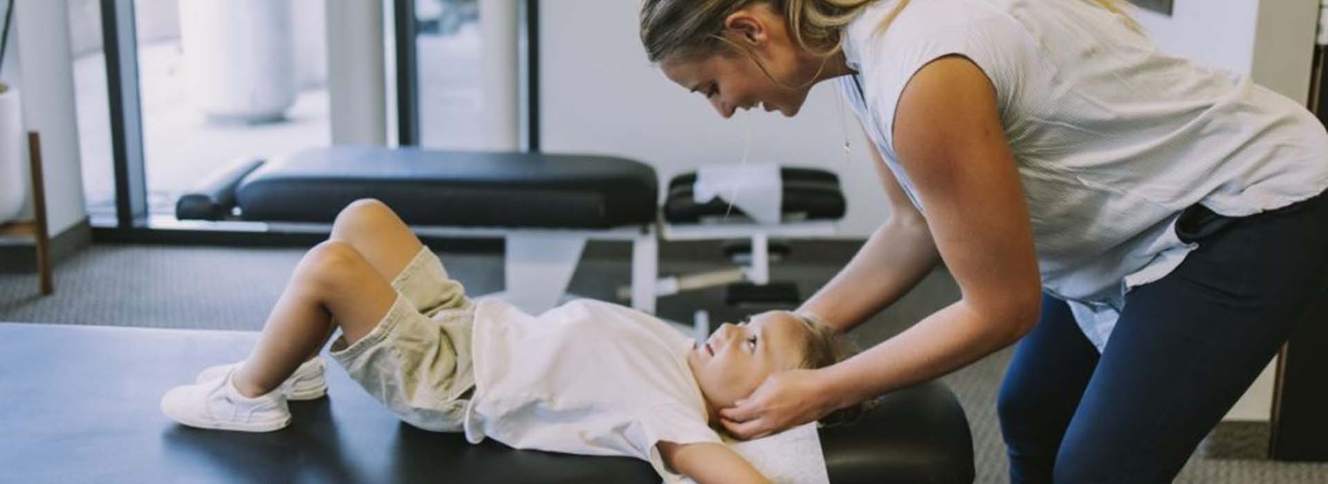 child receiving pediatric chiropractic in Irvine