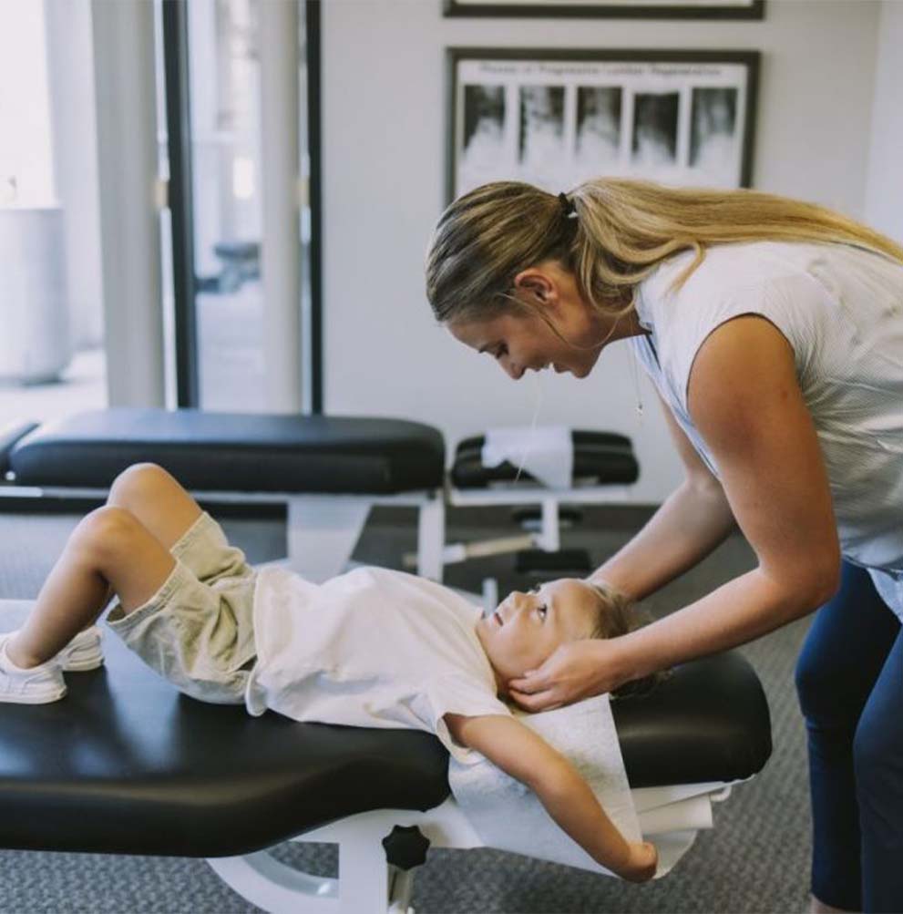 child receiving pediatric chiropractic in Irvine